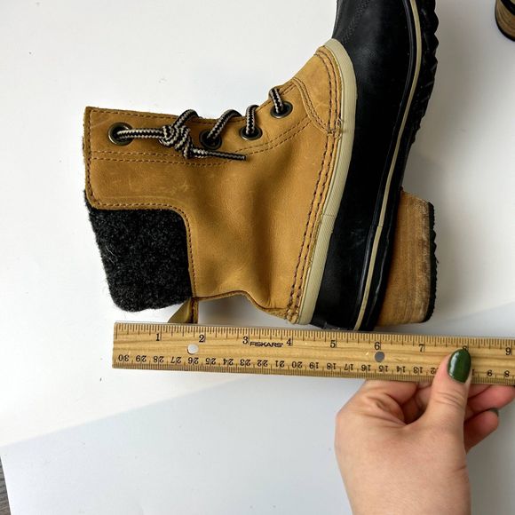 Sorel Womens Winter Slimpack Lace II Boot Size 6.5 Leather Tan Rubber - Picture 10 of 15